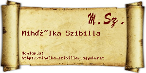 Mihálka Szibilla névjegykártya